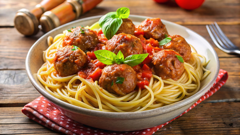 spaghetti and meatballs