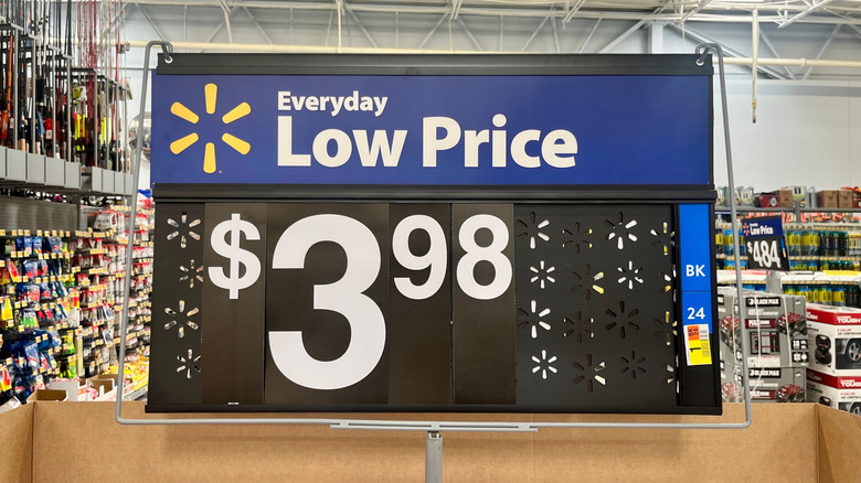 A Walmart price sign