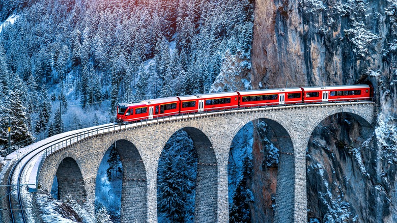 Train in the Swiss Alps