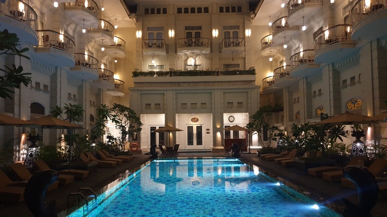 Hotel with a pretty pool