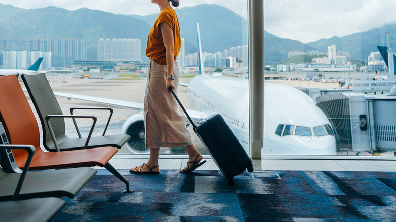 Asian woman at airport