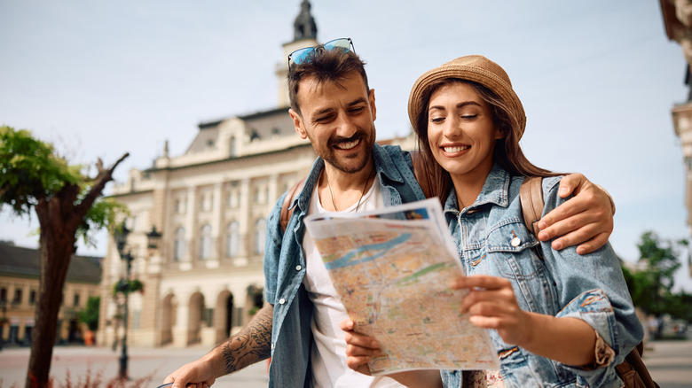 Couple traveling