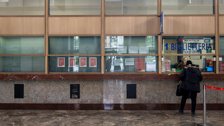 Ticket window at train station