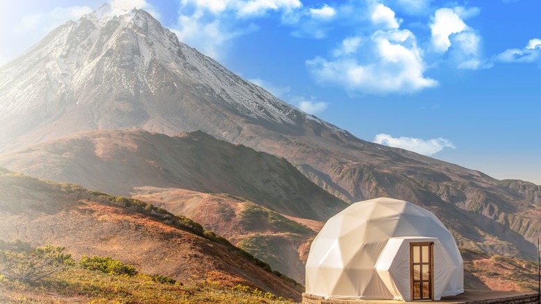 glamping tent on Kamchatka Peninsula