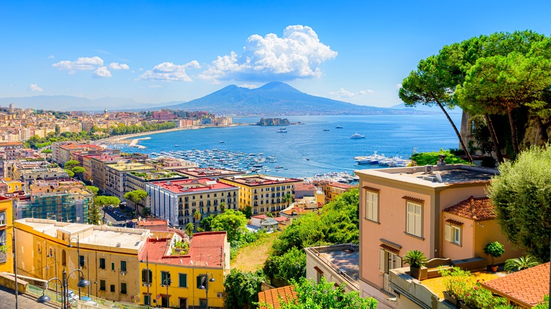 Naples with Mt. Vesuvius in the background