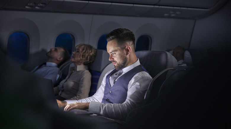 People on overnight flight