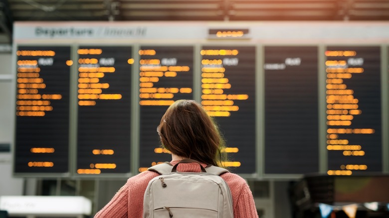 Person at airport departure