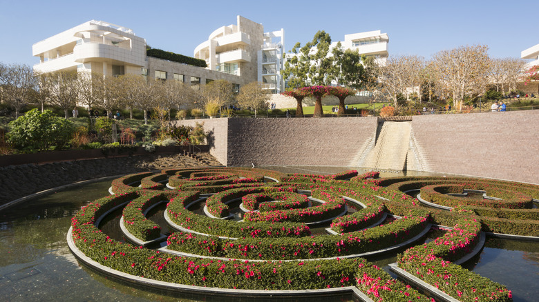 Getty Center garden and building