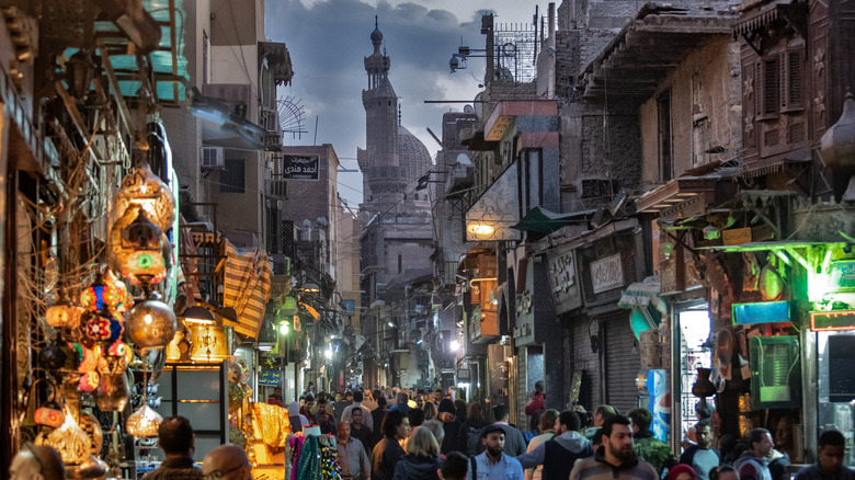 Cairo market at dusk