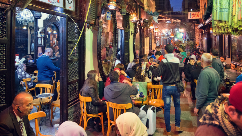 El Fishawi cafe on a busy evening