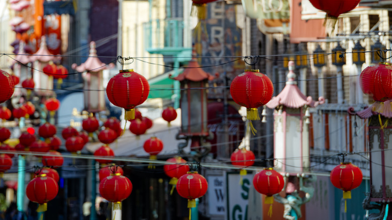 Laterns hanging in Chinatown