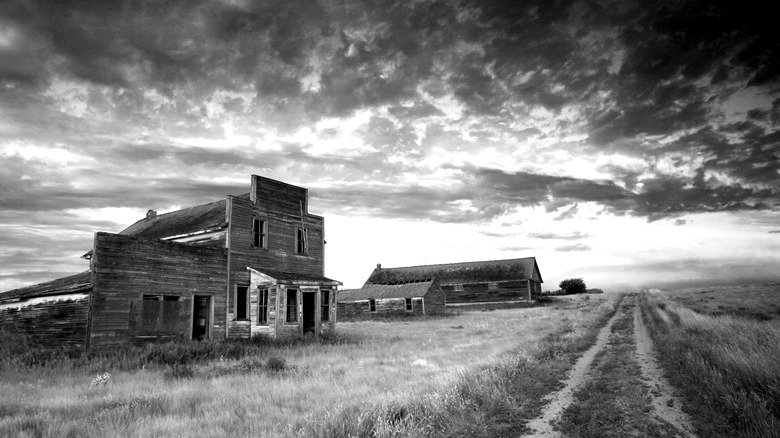 Ghost town black and white