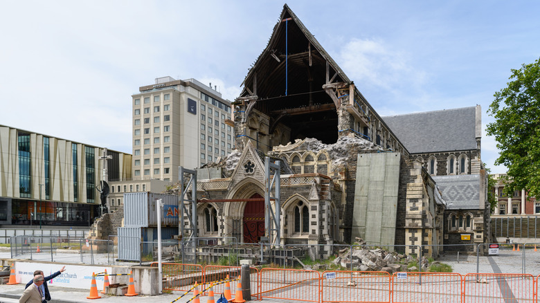 Christchurch Cathedral after earthquake