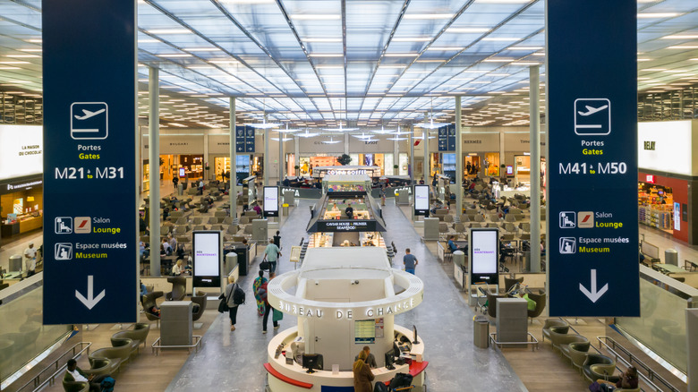 Charles de Gaulle Airport terminal.