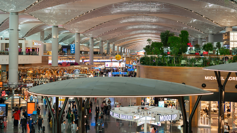 Luxury interior of Istanbul Airport.