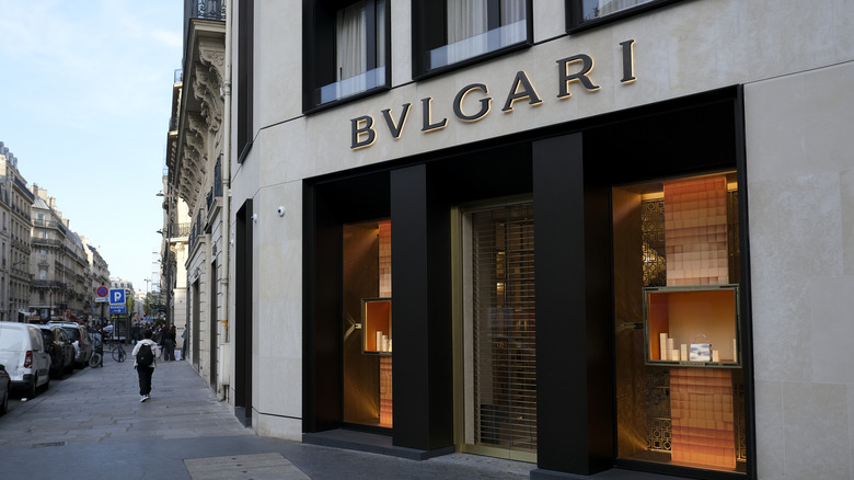 Exterior of Bulgari store in Paris