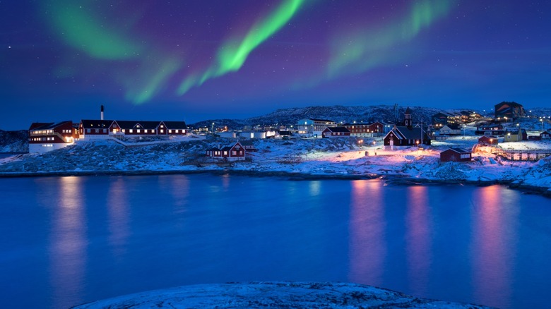 Ilulissat, Greenland at night