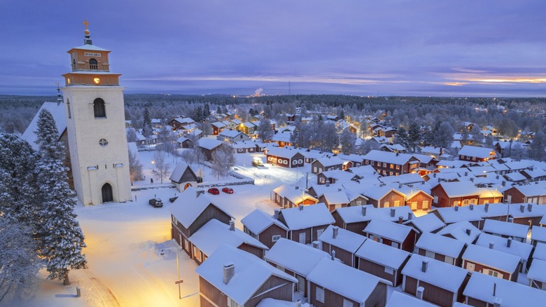 Luleå, Sweden at night