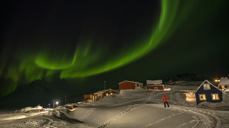 Qaanaaq, Greenland at night