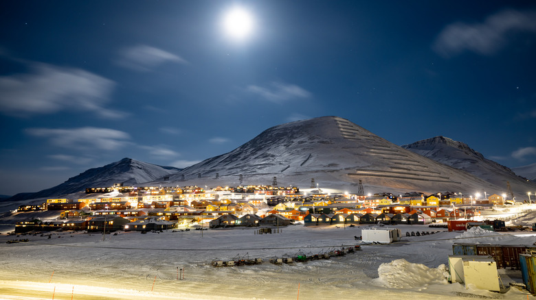 Svalbard, Norway at night