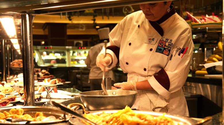 Server at a Las Vegas buffet