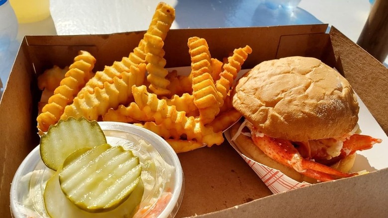 Full lobster roll dinner at the Clam Shack