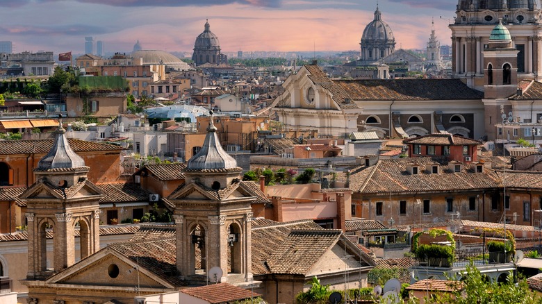 Rome skyline at dusk