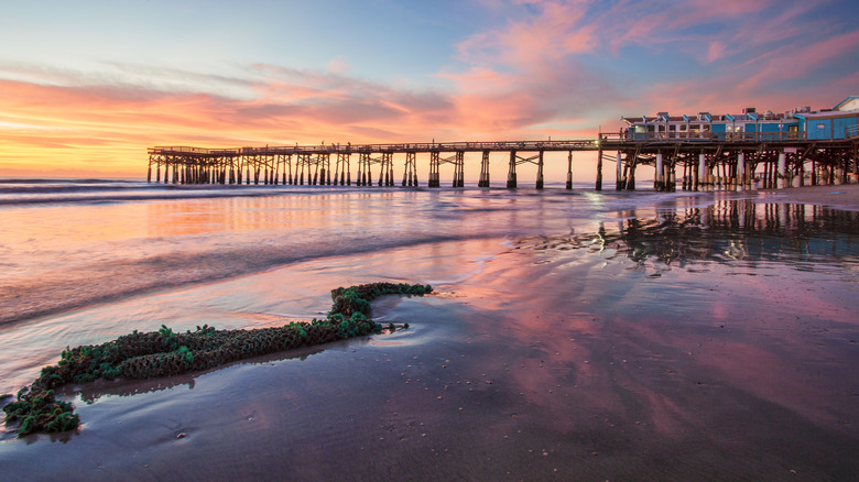 Cocoa Beach Pier and a multi-colored sunset