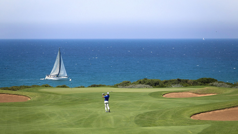 Seaside green at Costa Navarino in Greece