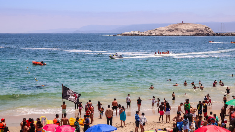 people in Algarrobo beach