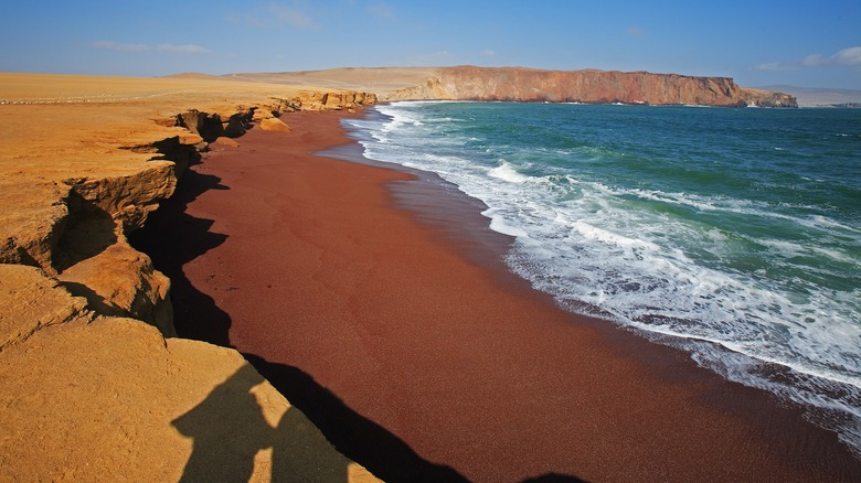 red beach in Peru