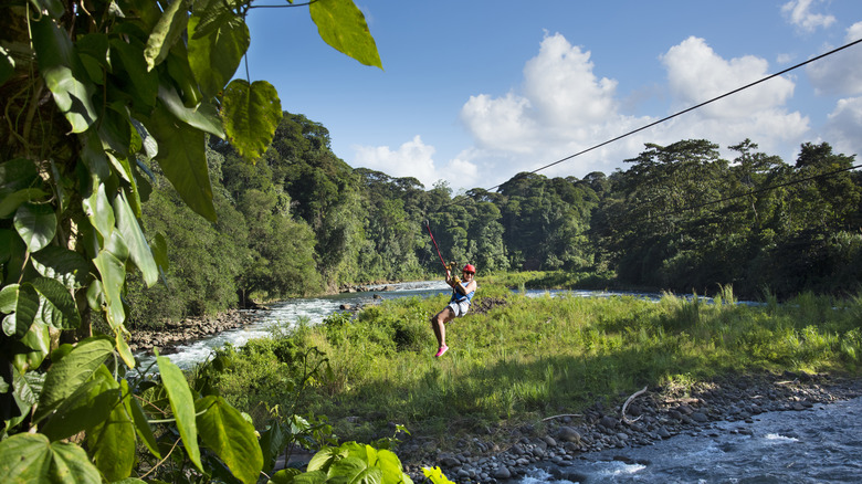 Zipline rider in Costa Rica