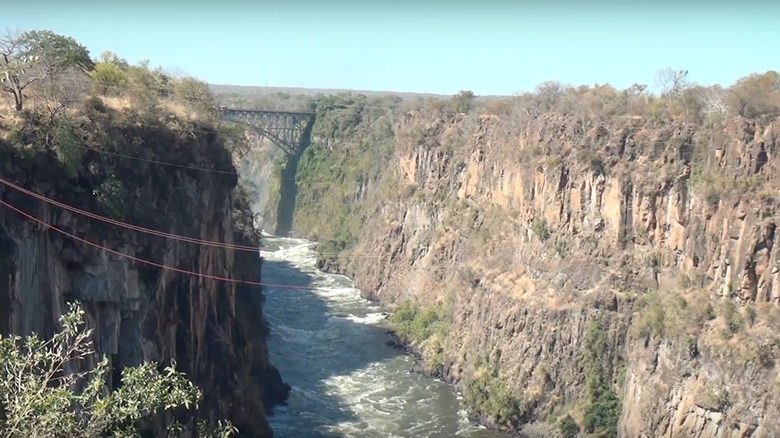 Zipline near Victoria Falls, Zimbabwe