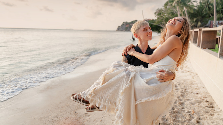 Two brides on Thai beach