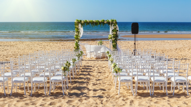 Portuguese beach wedding décor