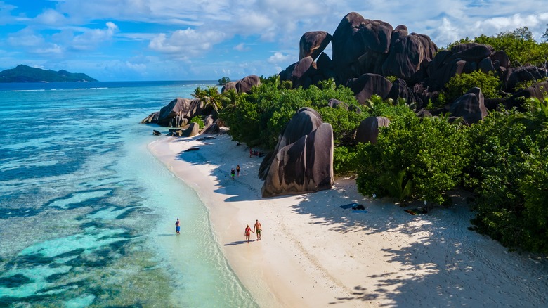 La Digue beach in Seychelles