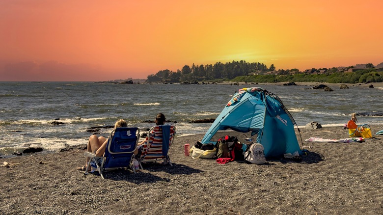 secluded camping spot on Oregon coast