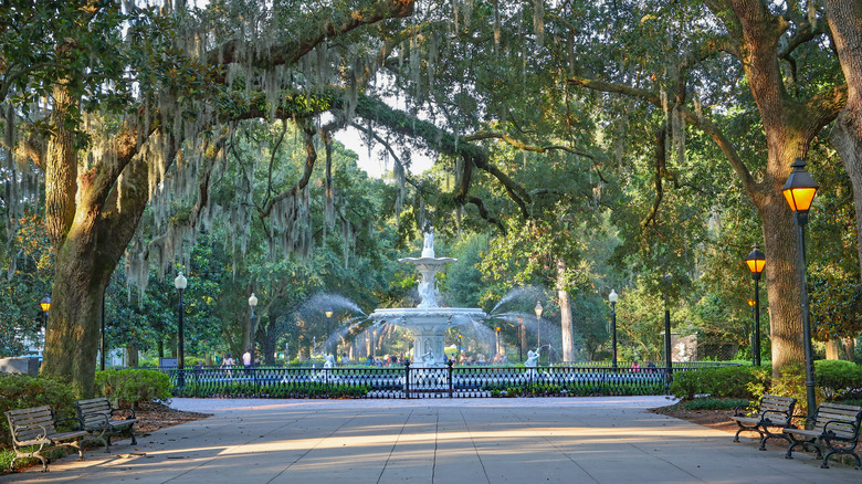 fountains in Savannah park