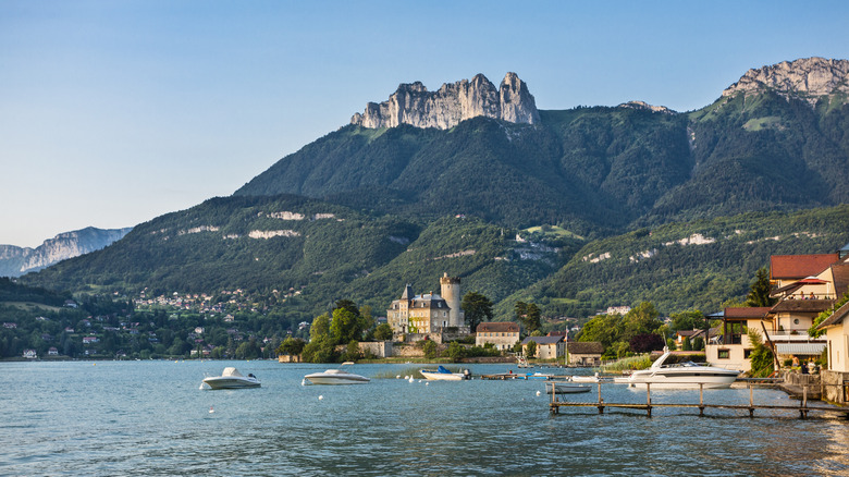 mountains along Lake Annecy