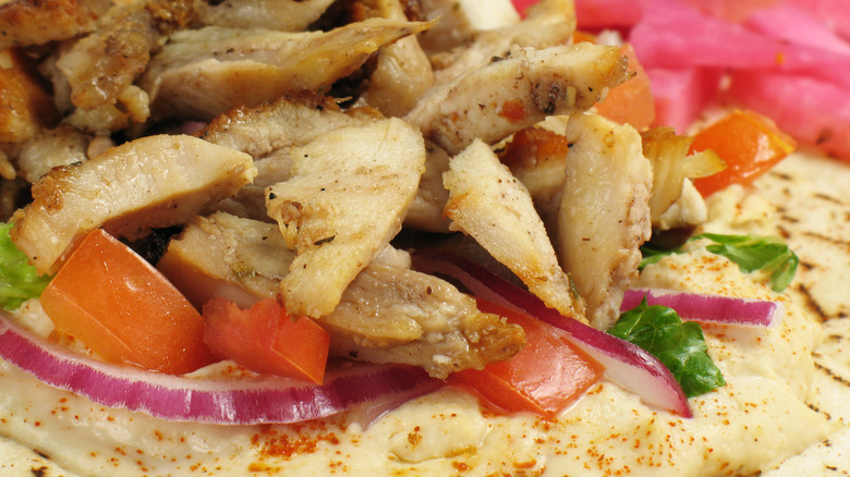 Chicken tarna on pita