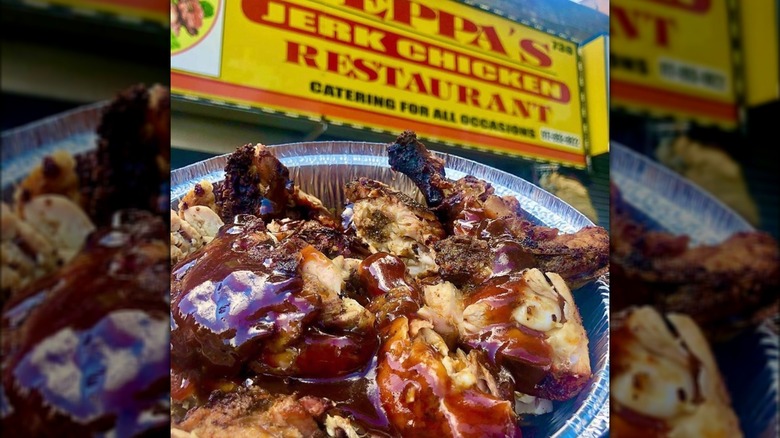 Peppa's jerk chicken in dish