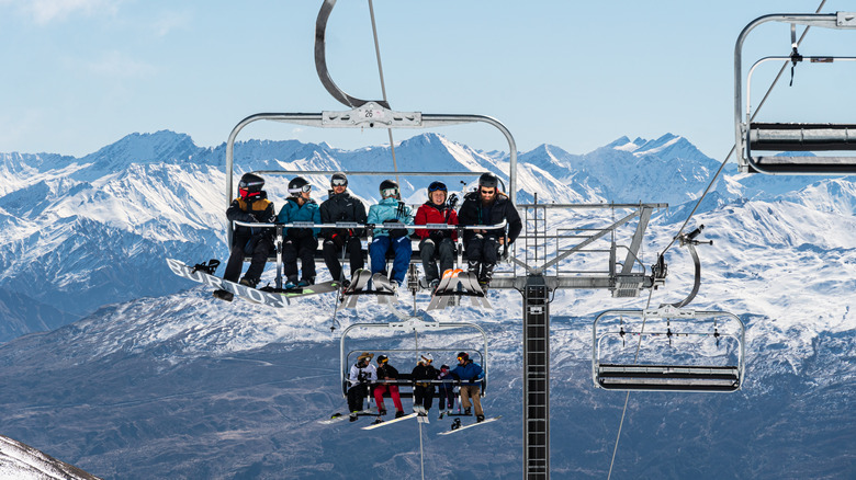 Chair lifts at The Remarkables ski resort