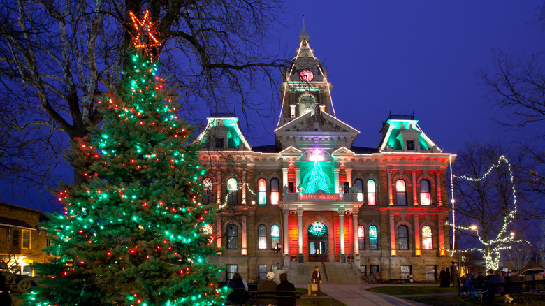 Cambridge decorated as the Dicken's Victorian Village with Christmas decorations