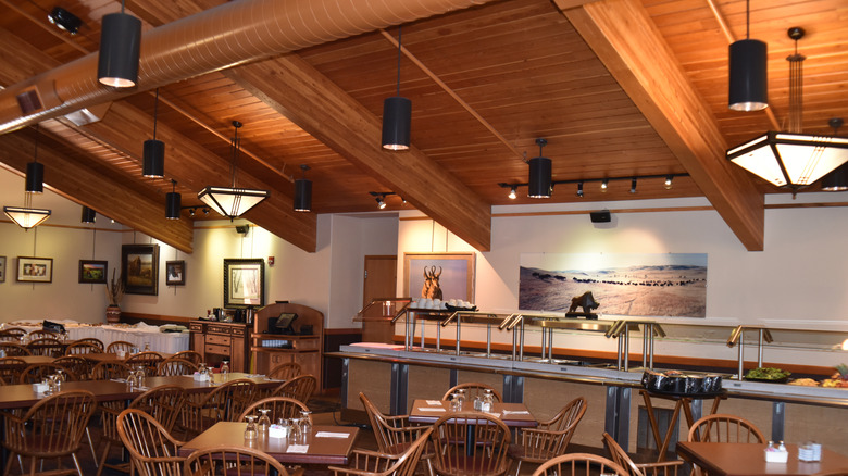 The dining hall at the State Game Lodge