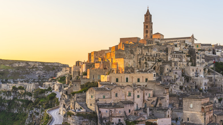 Stone dwellings in Italian city