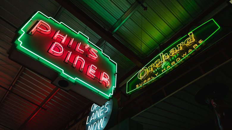 Nostalgic restaurant and store signs on display at Valley Relics Museum