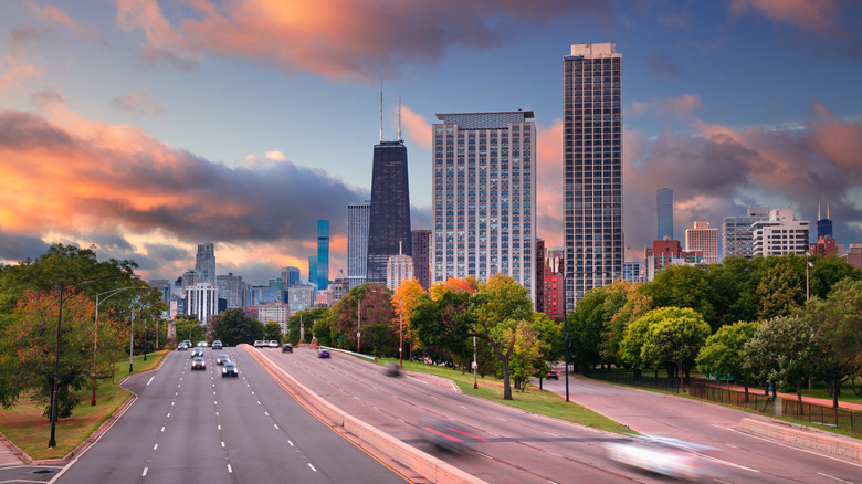 Lake Shore Drive in fall