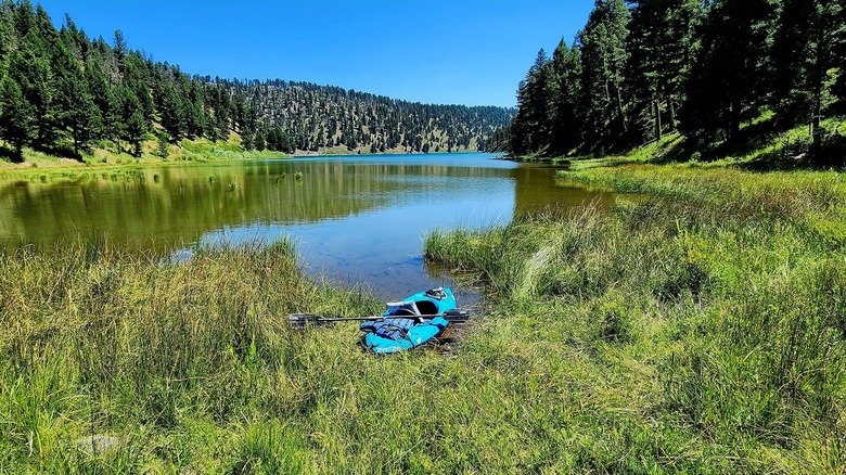 A kayak on Wade Lake