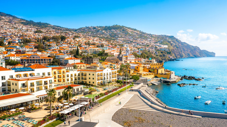 Aerial view of Funchal, the capital city of Madeira, in Portugal