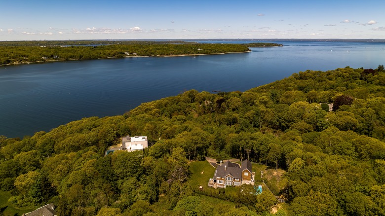 Aerial view of Oyster Bay, NY